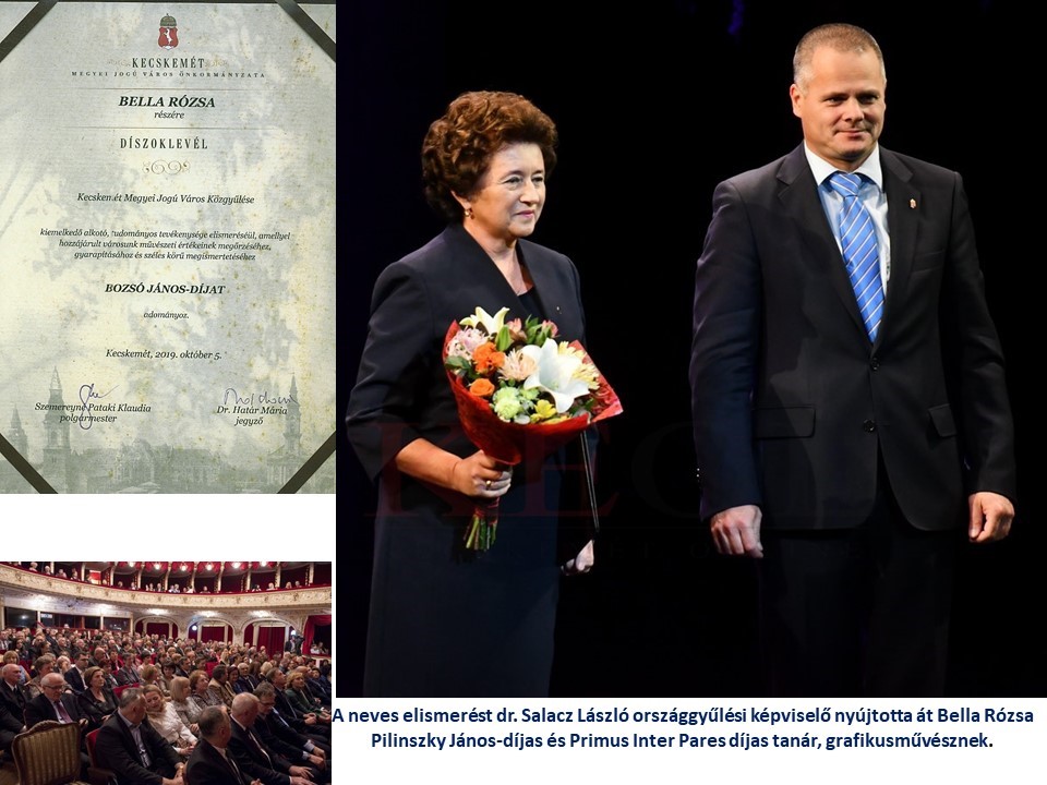 Bella Rózsa kitüntetése a  Bozsó János díjjal