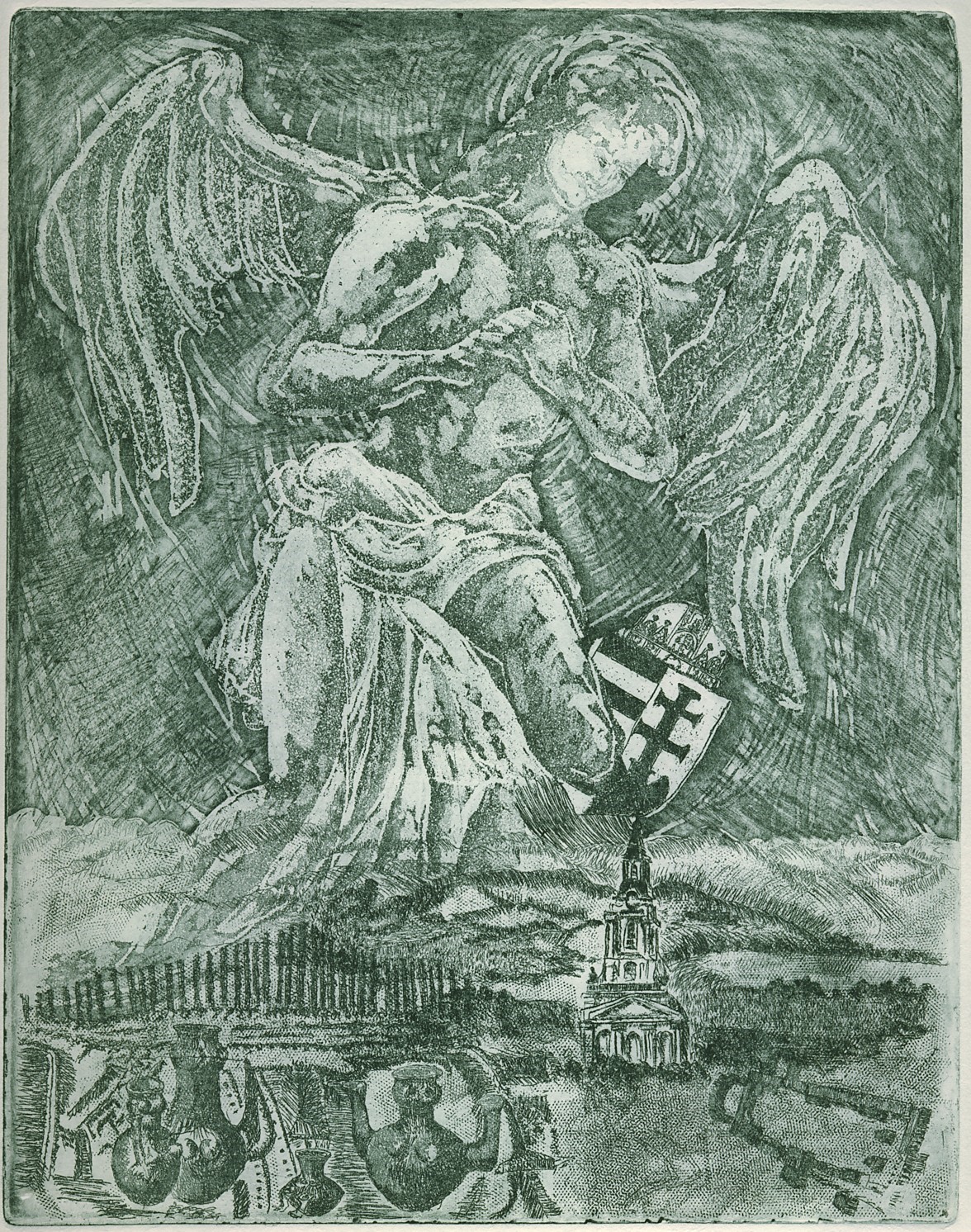 A Szőgyéni Szent Mihály angyal (rézkarc)